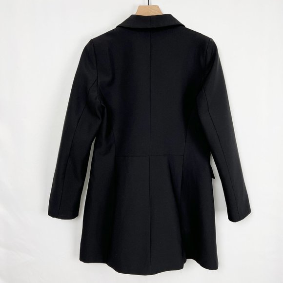 Zara Double Breasted Long Blazer Coat Jacket Mini Dress Trench Peacoat Oversized - Picture 8 of 14